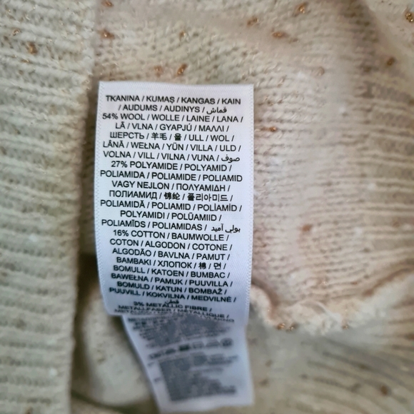 GANT wool blend gold yarns cream cardigan size M - Picture 8 of 8